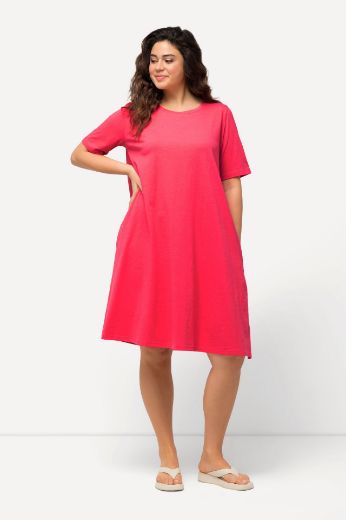 Plus size veliki brojevi Haljina Midi kratkih rukava A kroja za punije