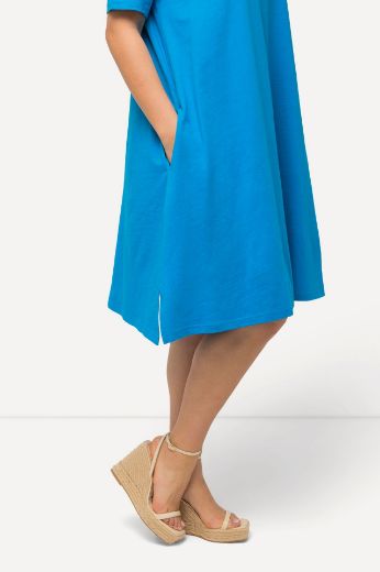 Plus size veliki brojevi Haljina Midi kratkih rukava A kroja za punije