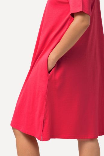 Plus size veliki brojevi Haljina Midi kratkih rukava A kroja za punije