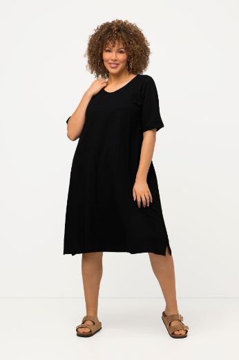 Plus size veliki brojevi Haljina Midi kratkih rukava A kroja za punije