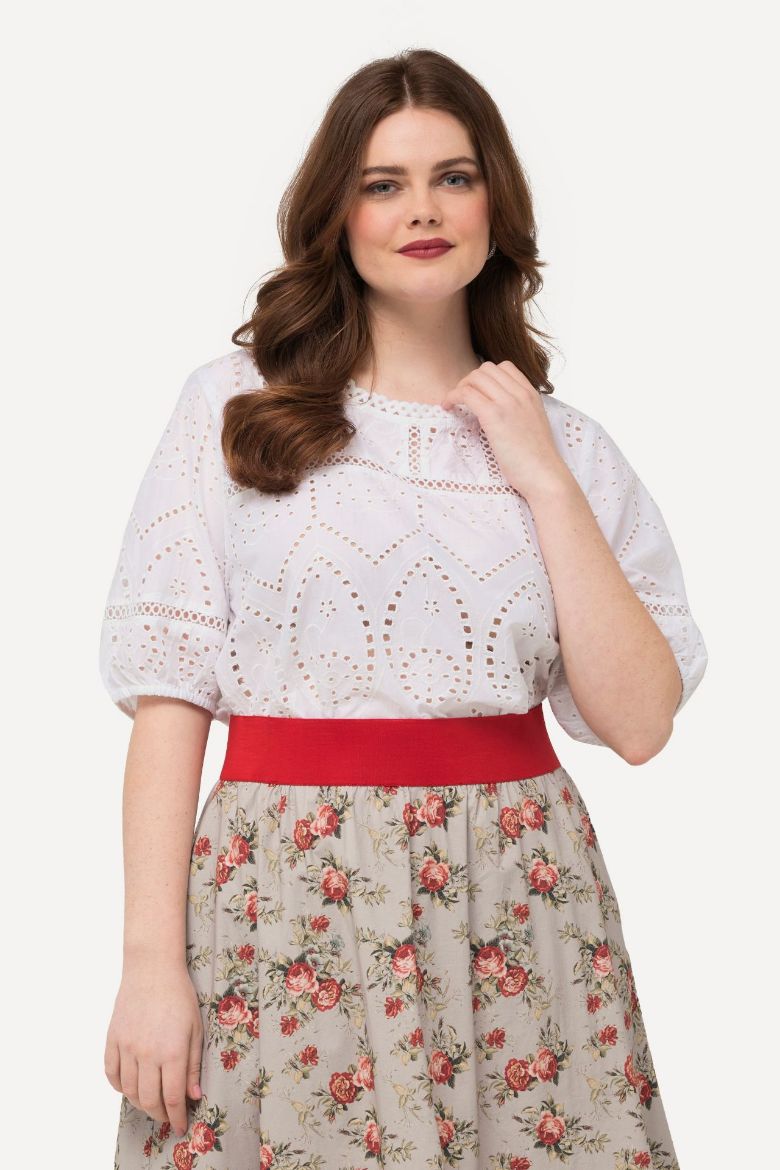 Plus size veliki brojevi Bluza kratkih rukava okruglog izreza za punije