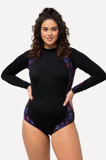 Plus size veliki brojevi Kupaći kostim jednodijelni dugih rukava za punije