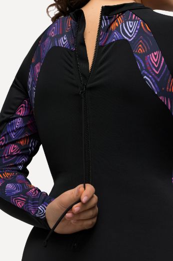 Plus size veliki brojevi Kupaći kostim jednodijelni dugih rukava za punije