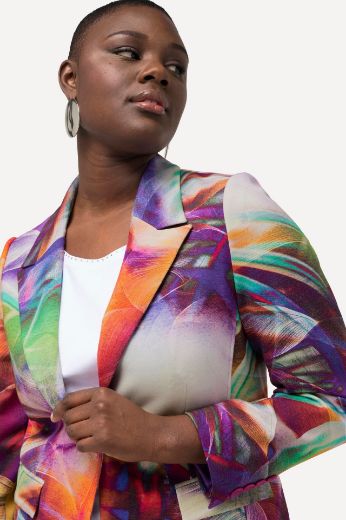 Plus size veliki brojevi Sako dugih rukava na 2 gumba za punije
