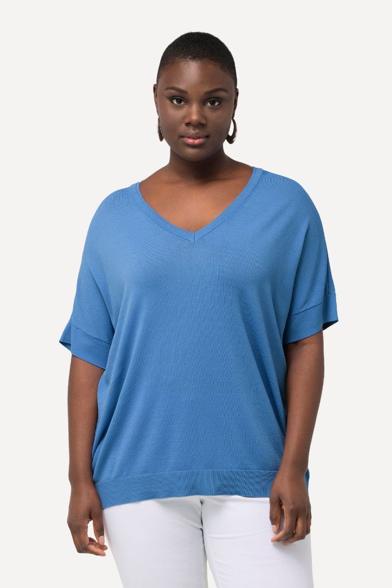Plus size veliki brojevi Pulover kratkih rukava V izreza za punije