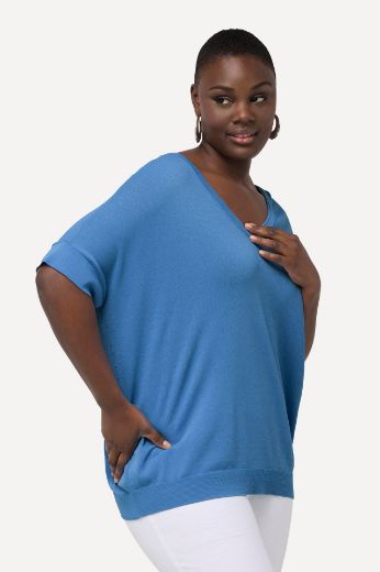 Plus size veliki brojevi Pulover kratkih rukava V izreza za punije