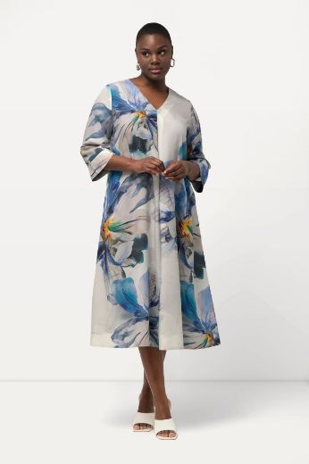 Plus size veliki brojevi Haljina s 3/4 rukavima A kroja za punije