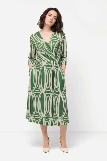 Plus size veliki brojevi Haljina Midi s 3/4 rukavima A kroja za punije