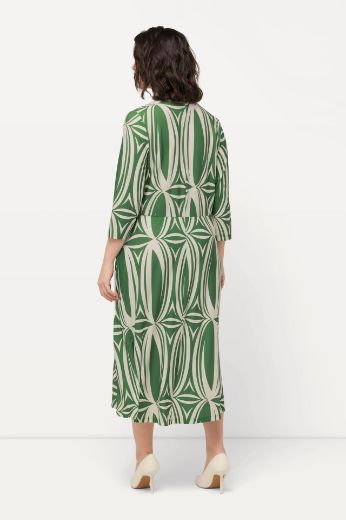 Plus size veliki brojevi Haljina Midi s 3/4 rukavima A kroja za punije