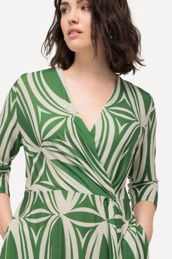 Plus size veliki brojevi Haljina Midi s 3/4 rukavima A kroja za punije