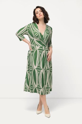 Plus size veliki brojevi Haljina Midi s 3/4 rukavima A kroja za punije