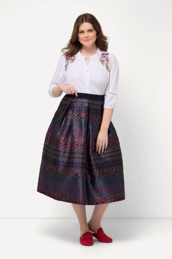Plus size veliki brojevi Suknja na pruge A kroja za punije