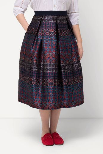 Plus size veliki brojevi Suknja na pruge A kroja za punije