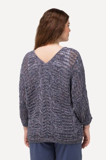 Plus size veliki brojevi Pulover s 3/4 rukavima V izreza za punije