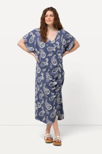 Plus size veliki brojevi Haljina kratkih rukava asimetričnog kroja za punije