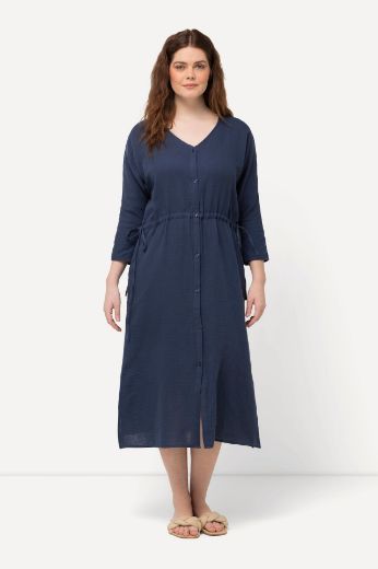 Plus size veliki brojevi Haljina s 3/4 rukavima V izreza za punije