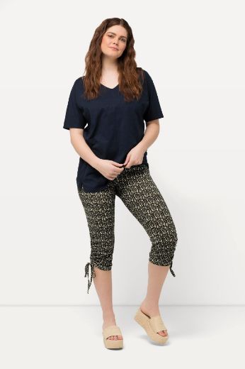 Plus size veliki brojevi Tajice Capri s bočnim vezanjem na nogavicama za punije