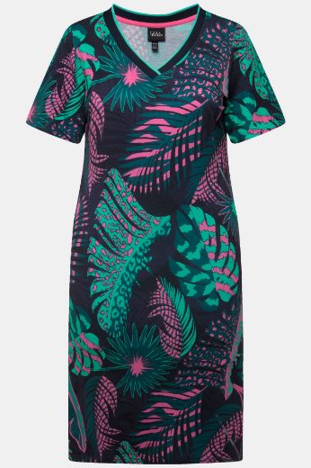 Plus size veliki brojevi Haljina Midi kratkih rukava A kroja za punije