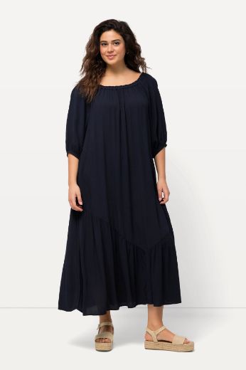 Plus size veliki brojevi Haljina kratkih rukava na volane za punije
