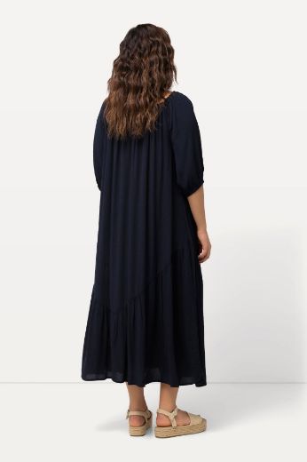 Plus size veliki brojevi Haljina kratkih rukava na volane za punije