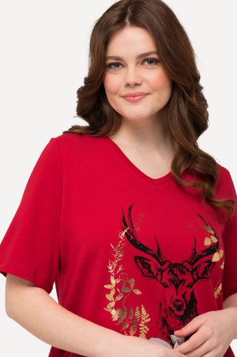 Plus size veliki brojevi Majica kratkih rukava V izreza za punije