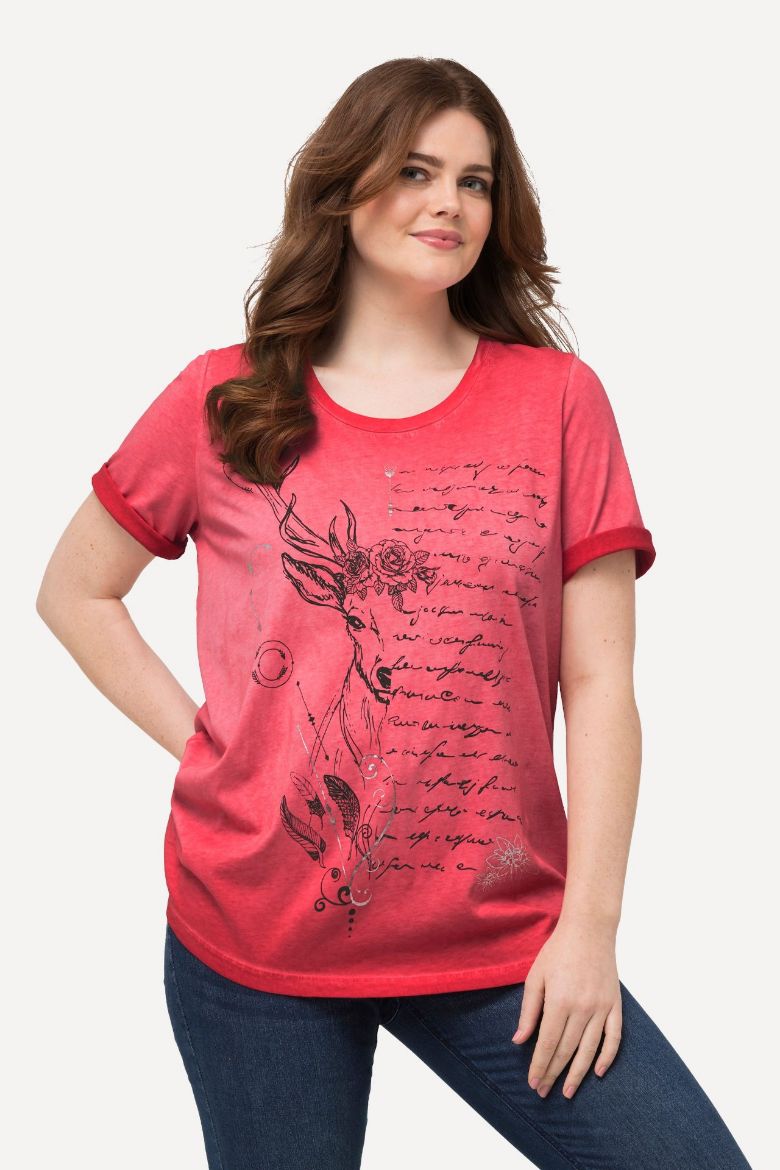 Plus size veliki brojevi Majica kratkih rukava okruglog izreza za punije