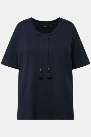 Plus size veliki brojevi Majica kratkih rukava s ukrasnim izrezom na vezanje za punije