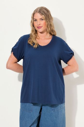 Plus size veliki brojevi Majica kratkih rukava V izreza za punije