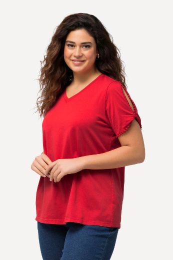 Plus size veliki brojevi Majica kratkih rukava V izreza za punije