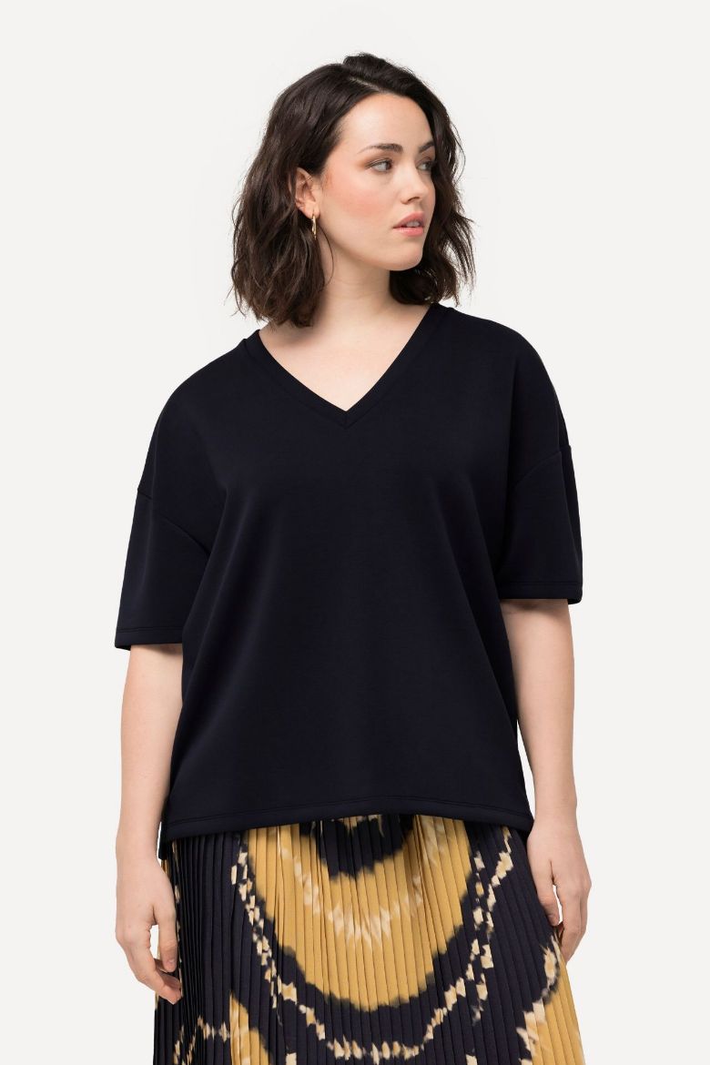 Plus size veliki brojevi Majica kratkih rukava V izreza za punije