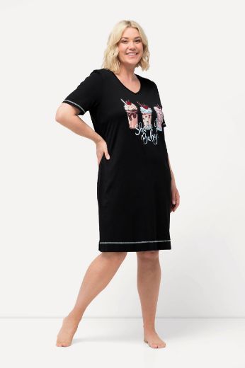 Plus size veliki brojevi Spavaćica kratkih rukava V izreza za punije