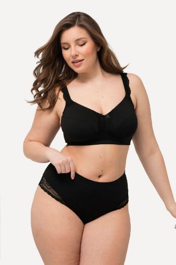 Plus size veliki brojevi Gaćice Midi s dodatkom ukrasne čipke 2 komada za punije