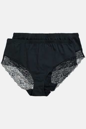 Plus size veliki brojevi Gaćice Midi s dodatkom ukrasne čipke 2 komada za punije