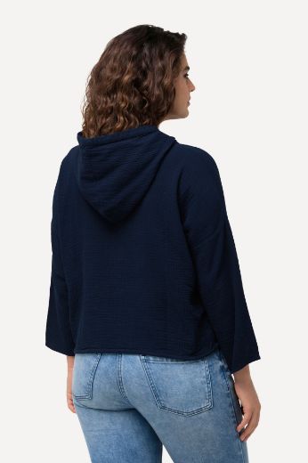 Plus size veliki brojevi Bluza s 3/4 rukavima i kapuljačom za punije