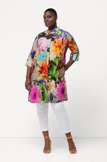 Plus size veliki brojevi Tunika s 3/4 rukavima duži model za punije