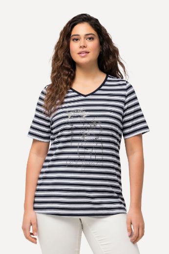 Plus size veliki brojevi Majica kratkih rukava V izreza za punije