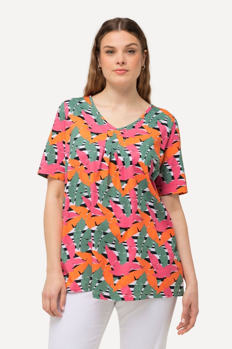 Plus size veliki brojevi Majica kratkih rukava V izreza za punije
