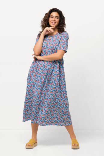 Plus size veliki brojevi Haljina kratkih rukava A kroja za punije