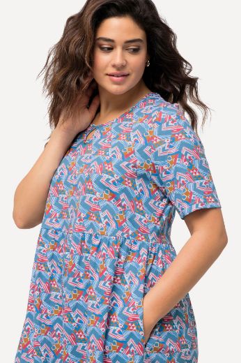 Plus size veliki brojevi Haljina kratkih rukava A kroja za punije