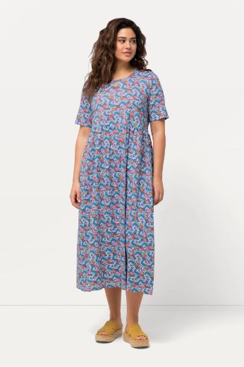 Plus size veliki brojevi Haljina kratkih rukava A kroja za punije