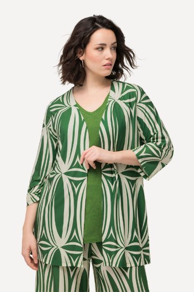 Veliki brojevi Bluza s 3/4 rukavima V izreza moda za punije