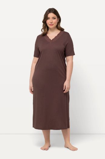 Plus size veliki brojevi Spavaćica s dodatkom ukrasne čipke na ovratniku za punije