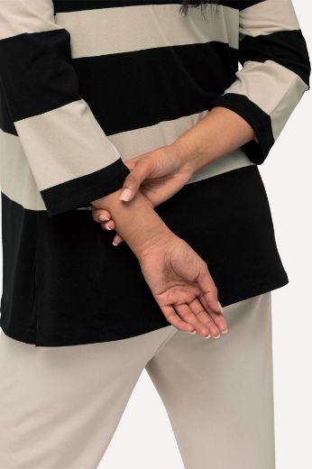 Plus size veliki brojevi Majica 3/4 rukavi na pruge za punije