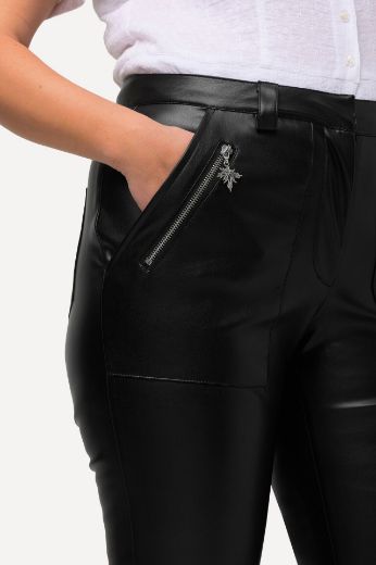 Plus size veliki brojevi Hlače Capri imitacija kože za punije