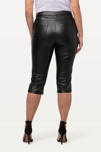 Plus size veliki brojevi Hlače Capri imitacija kože za punije