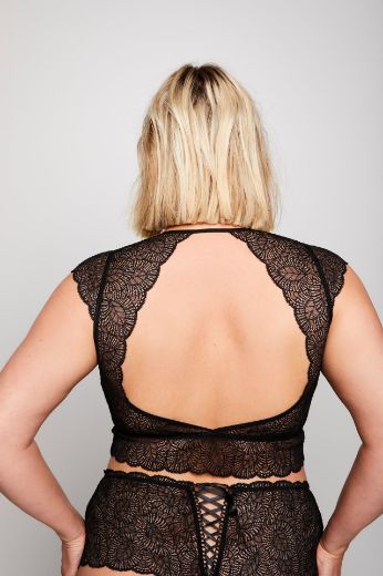 Plus size veliki brojevi Grudnjak bez žica s dodatkom čipke na vezanje za punije