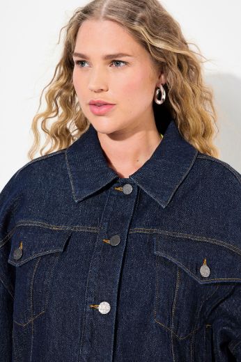 Plus size veliki brojevi Jakna od rastezljivog trapera kraći model za punije
