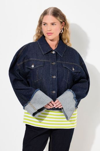 Plus size veliki brojevi Jakna od rastezljivog trapera kraći model za punije