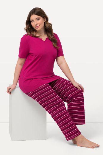 Plus size veliki brojevi Pidžama na pruge za punije