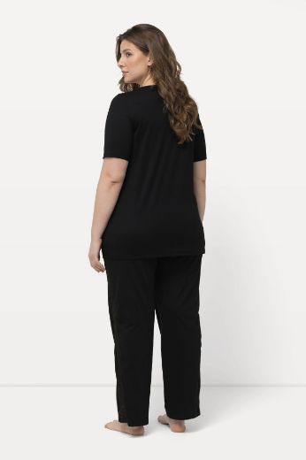 Plus size veliki brojevi Pidžama kratkih rukava i dugih nogavica sa satenskim detaljima za punije